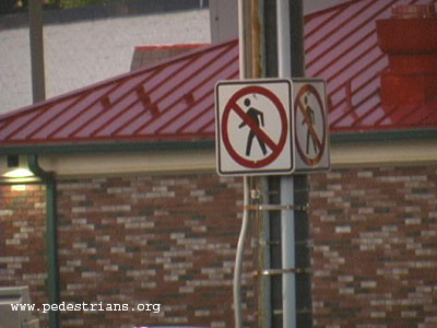 no pedestrian crossing signs