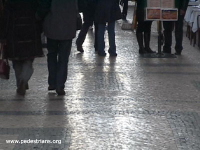 Polished cobblestones in Lisbon
