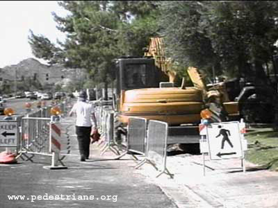 Photo - Keeping sidewalks open for pedestrians during construction in Phoenix, Arizona.