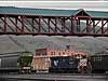 A pedestrian bridge across a railyard in Missoula, Montana.