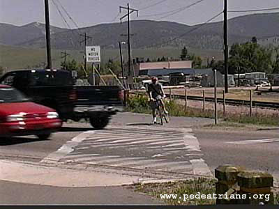 Difficult intersections of trails with roads in Missoula, Montana. 