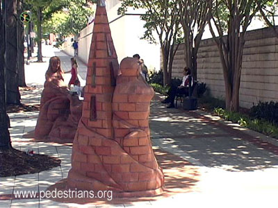 Public art in furniture zone, Greenville